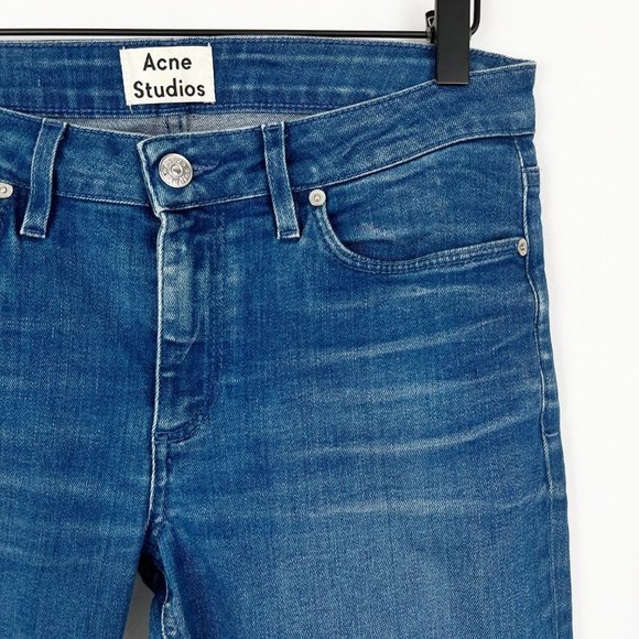 Acne Studios Skin 5 Ocean Skinny Slim Denim Jeans Mid High Rise Waisted Long 29 - Picture 3 of 10